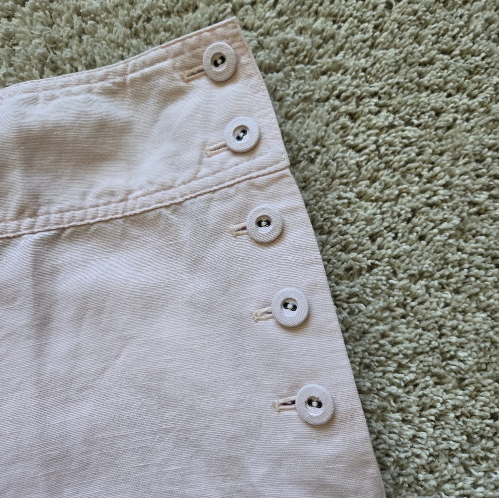 Cartonnier Anthropologie Wide Leg Pants Womens 14 Linen Blend Powder Pink - Picture 2 of 12